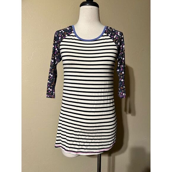 Matilda Jane Striped Pullover 3/4 Sleeve Knit Shirt Size Small - Picture 1 of 4
